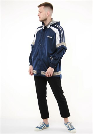 90S VINTAGE DIADORA HOODED TRACK JACKET 14113