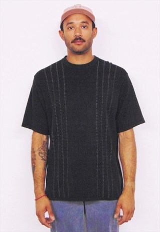 90S MINIMALIST LUXURY SHORT SLEEVE SWEATER XL
