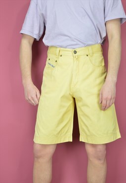 Vintage yellow classic cotton shorts