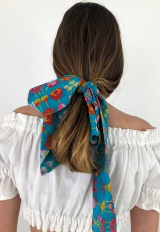 VINTAGE FLORAL 70'S TIE HAIRBAND BOHO FESTIVAL