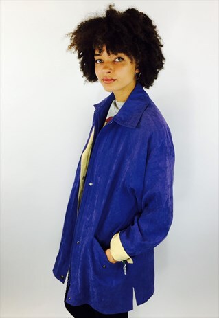 VINTAGE 80S PURPLE SATIN COAT