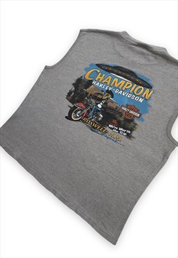 Vintage Harley Davidson vest tshirt grey graphic tee Y2K 00s