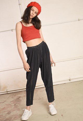 90'S RETRO HIGHWAISTED BOHO FESTIVAL CORRUGATED TROUSERS