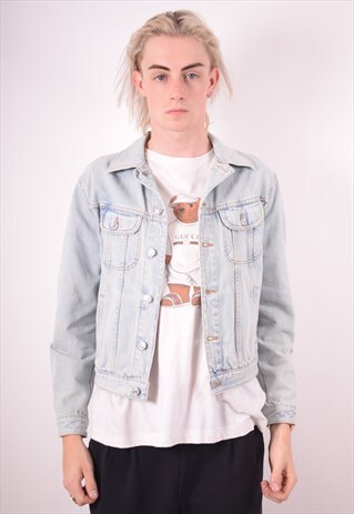 BENETTON MENS VINTAGE DENIM JACKET MEDIUM BLUE 90S