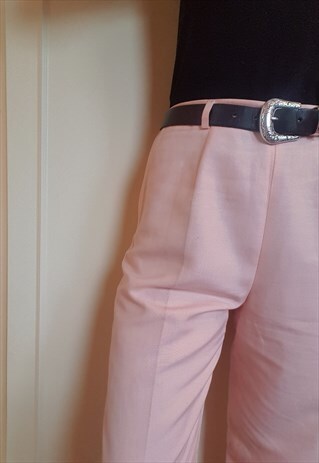 VINTAGE 80S PASTEL PINK HIGH WAISTED TROUSERS