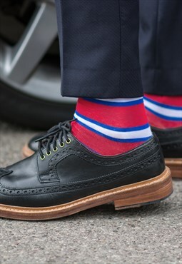 Stripy stripey red blue socks Men, colourful socks for suit