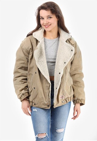 VINTAGE SHEARLING SHERPA CANVAS JACKET