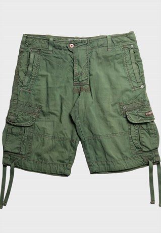 NAPAPIJRI GREEN CASUAL FIT CARGO SHORTS