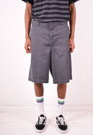 DICKIES MENS VINTAGE SHORTS W38 GREY 90S