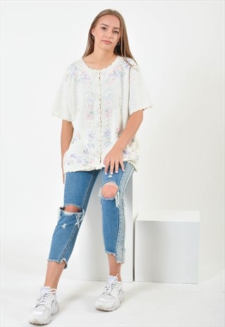 VINTAGE 80S SHORT SLEEVE CARDIGAN