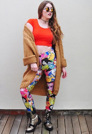 VINTAGE 90S ABSTRACT CHARACTER FESTIVAL LEGGINGS