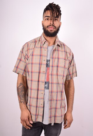 LACOSTE MENS VINTAGE SHIRT MEDIUM MULTI CHECK 90'S