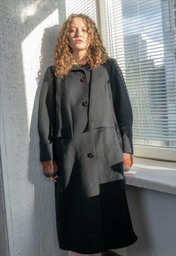 Vintage 60's Black Wool Coat