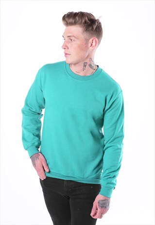 ESSENTIAL BLANK JUMPER SWEATER PULLOVER - TURQUOISE BLUE