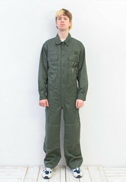 WAREIN Vintage Mens Bibs Army Military Overalls L Dungarees 