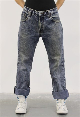 VINTAGE LEVI'S BLUE PAINT MOM JEANS