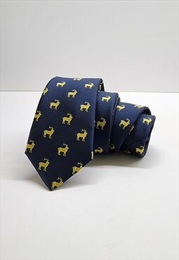 Deer Pattern Tie in Blue color