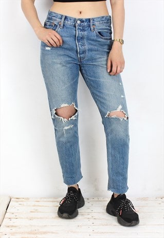 Vintage 501 S Women W29 L32 Skinny Jeans Pants Denim Trouser
