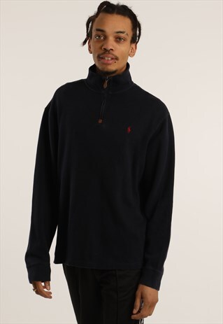 VINTAGE RALPH LAUREN EMBROIDERED 1/4 ZIP SWEATSHIRT