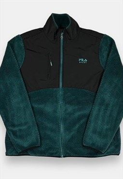Fila embroidered green and black fleece womans size XL