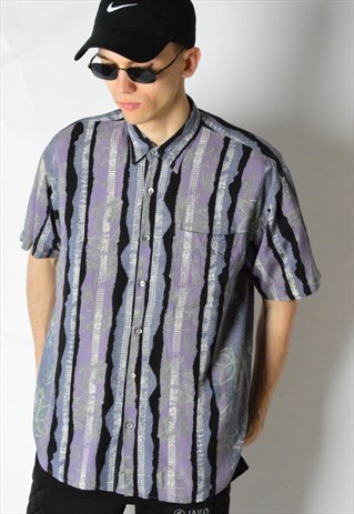 VINTAGE 90S ABSTRACT STRIPED SHORT SLEEVE SHIRT