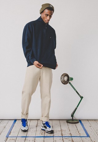 NAUTICA SWEATSHIRT 1/4 ZIP MENS VINTAGE SPORTSWEAR