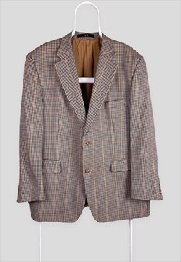 Vintage Daks Signature Dogtooth Tweed Blazer Wool Large