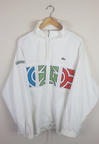 VINTAGE 80'S LACOSTE CHEMISE WINDBREAKER JACKET WHITE