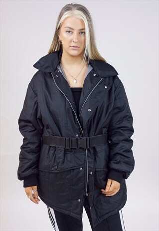 VINTAGE 90S ARMANI JEANS PADDED BELTED JACKET