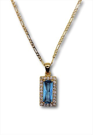 BLUE ZIRCON STONE NECKLACE