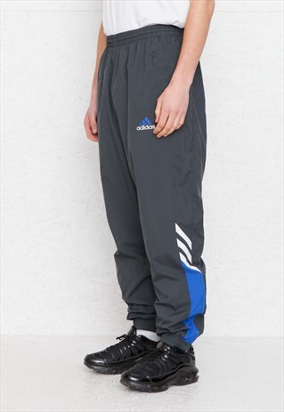 VINTAGE RETRO GREY ADIDAS TRACK BOTTOMS JOGGERS