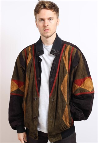VINTAGE OVERSIZED SUEDE BOMBER JACKET
