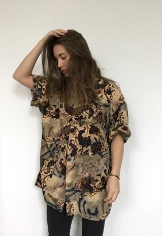 PATTERNED OVERSIZED RETRO VINTAGE UNISEX FESTIVAL SHIRT