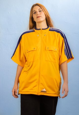 VINTAGE ADIDAS TRACK JACKET IN YELLOW L