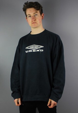 VINTAGE UMBRO SWEATSHIRT IN NAVY WITH EMBROIDERY