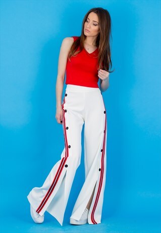 JOGGERS TROUSERS WITH SIDE STRIPES AND BUTTONS