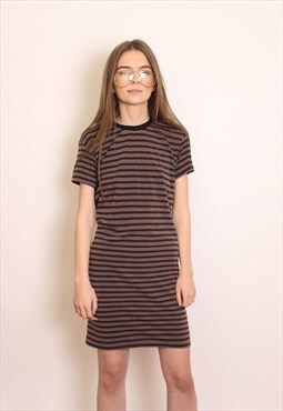 Brown stripe t shirt dress