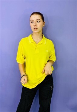Vintage 90s Fred Perry Embroidered Yellow Polo Shirt