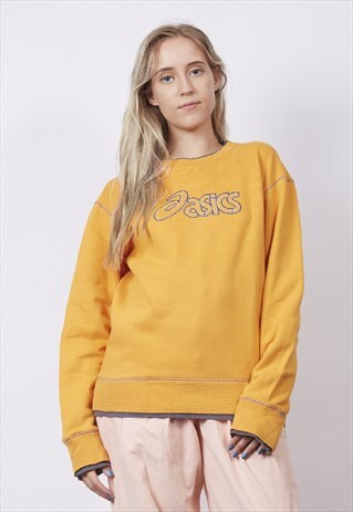 VINTAGE 90'S ASICS ORANGE SWEATER