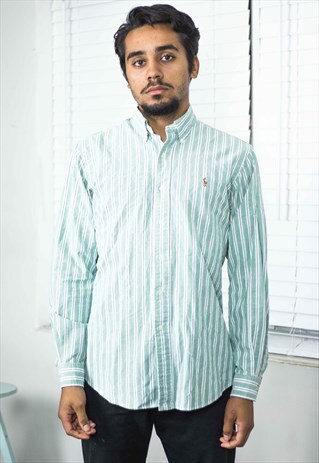 VINTAGE POLO RALPH LAUREN SHIRT LOGO 90S M 11.3