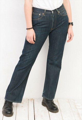 VINTAGE LEVI'S WOMEN'S 501 JEANS DENIM TROUSERS PANTS W31L32