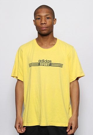 VINTAGE ADIDAS LOGO T-SHIRT YELLOW