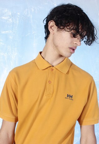 VINTAGE HELLY HANSEN MUSTARD YELLOW POLO SHIRT
