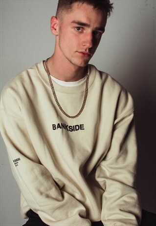 BANKSIDE WAVY LOGO SWEATSHIRT SAND