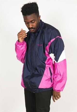 LAST UNIT SALE / VINTAGE 80S USA ADIDAS SHELL SPORT JACKET