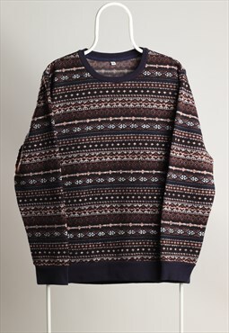 Vintage Crewneck Patterned Warm Sweatshirt 