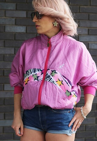 VINTAGE 1990S STAR PRINTED SHELL JACKET