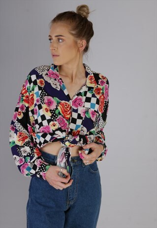 VINTAGE FLORAL PATTERNED SHIRT Z619