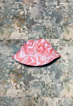 Unisex Wavy Abstract Print Bucket Hat