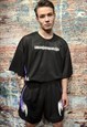 GRAFFITI MESH TRACKSUIT GYM SHORTS RAVER TRANSPARENT BLACK